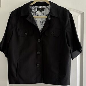 Talbots Black Button-Up Blazer